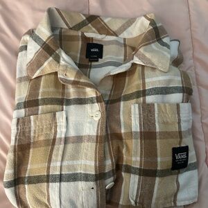 Vans Plaid Shirt in Tan and Cream